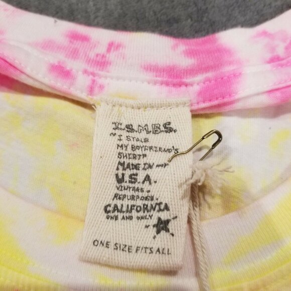I Stole My Boyfriend's Shirt Pacific Grove Pink Tie-Dye T-Shirt One Size New - Picture 7 of 9